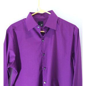 J. Ferrar Modern Fit Purple Long Sleeve Men's Shirt M 15-15.5 34-35 Cotton
